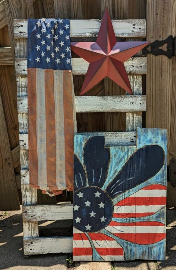 Patriotic Large Flower Sign